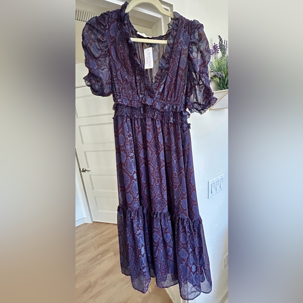 Purple Patterned Maxi Dress